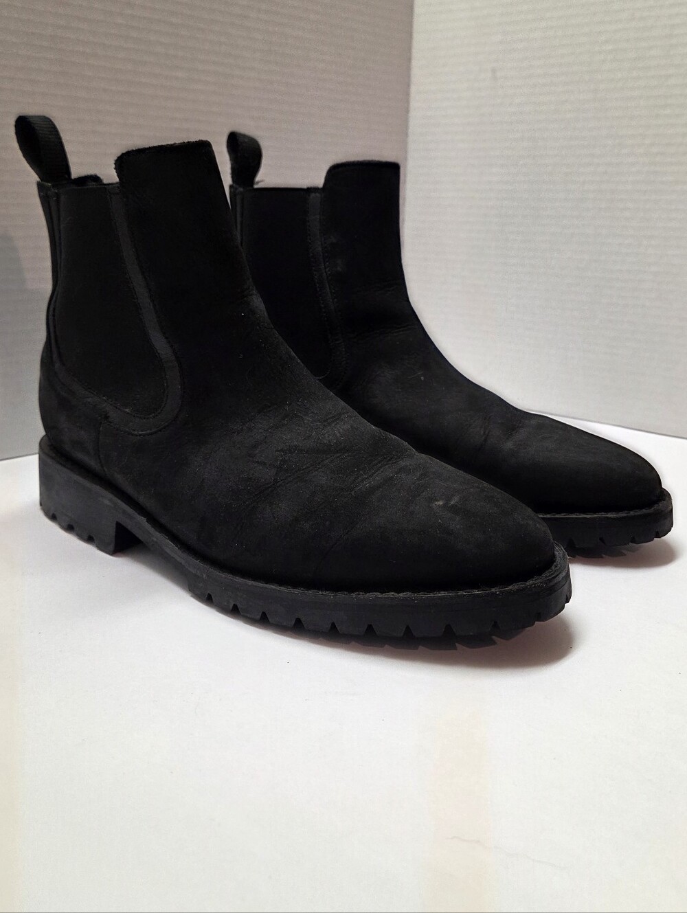 Thursday Black Suede Leather Chelsea Boots Men's Size 9.5